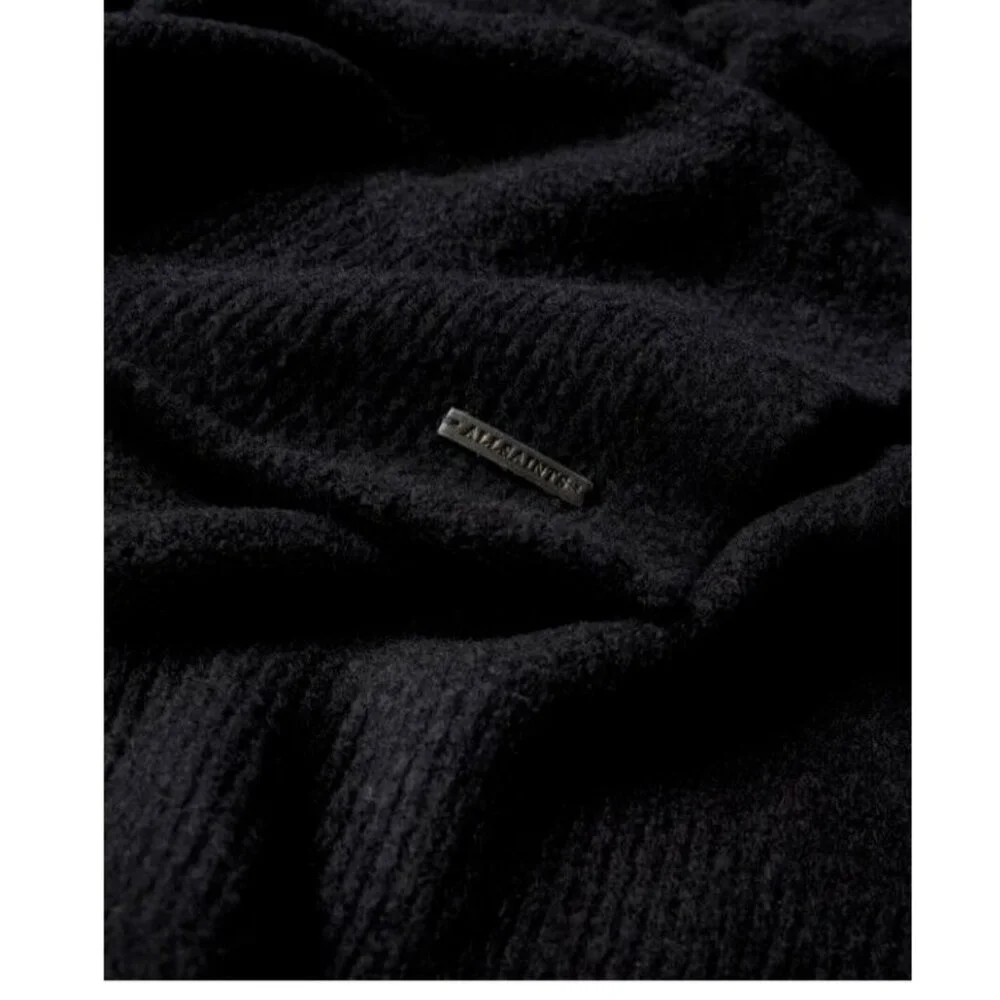 ALLSAINTS Garter Roll Scarf Black 16''x80''